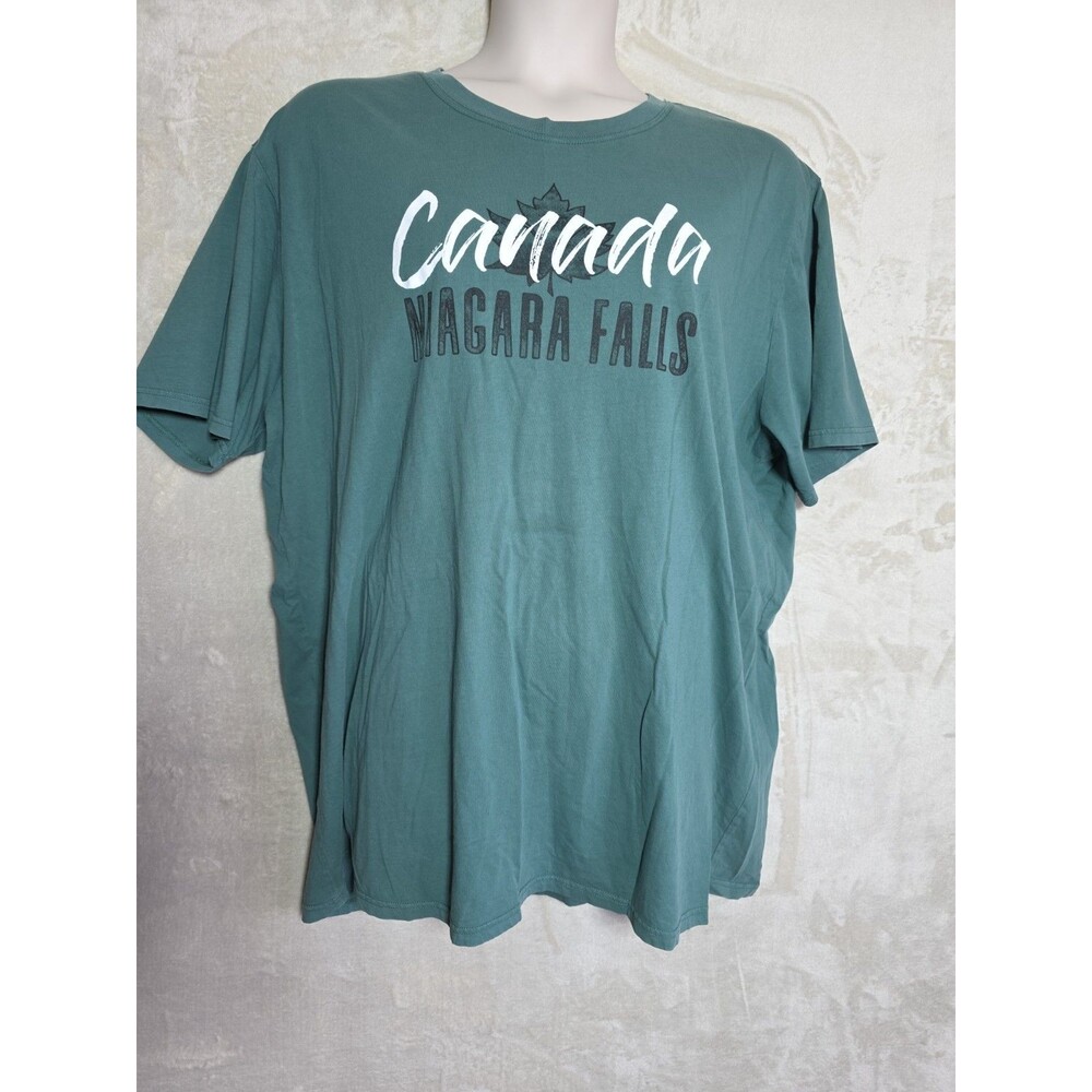 Initial Attraction Green Short Sleeve Canada Niagara Falls Graphic T Shirt 3XL
